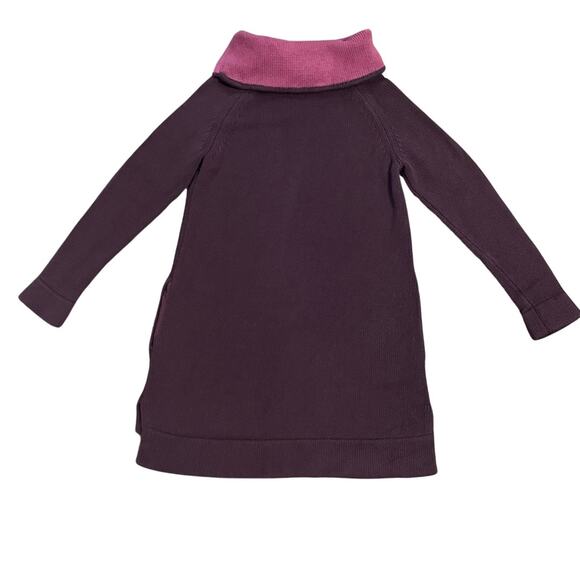 Soft Surroundings Sweater Dress Pockets Funnel Turtleneck Thick Knit Purple Sz S - Picture 3 of 14